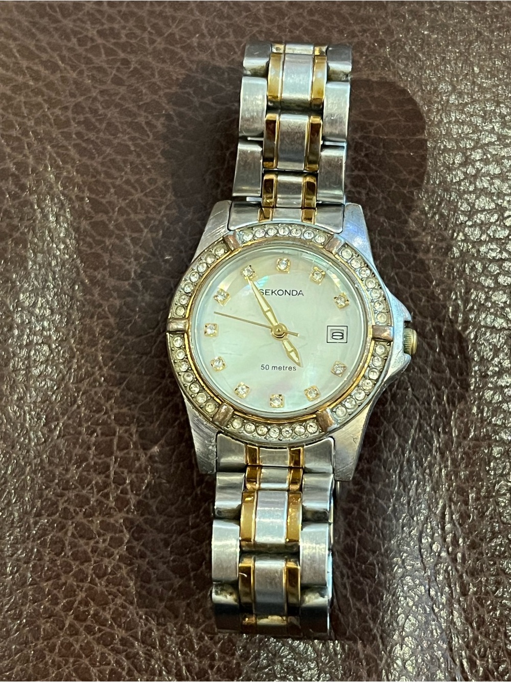 Sekonda Twilight Pearl Two-Tone Crystal Watch 4174